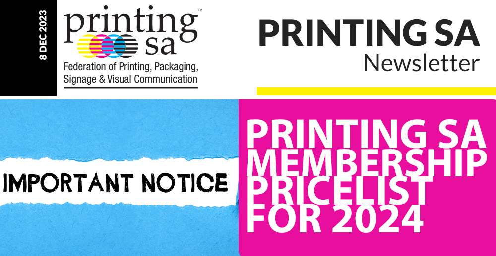 Printing SA Membership Pricelist for 2024